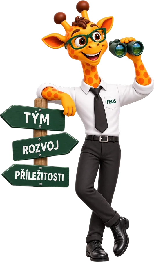 Maskot FEDS hledá nové kolegy — rozcestník tým, rozvoj, příležitosti